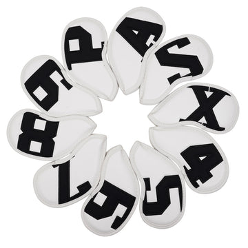 Large Number Leather Magnetic Iron Headcovers 10pcs